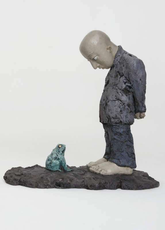 Man and Frog, Bronze, 54 x 28 x 55 cm, 2011
